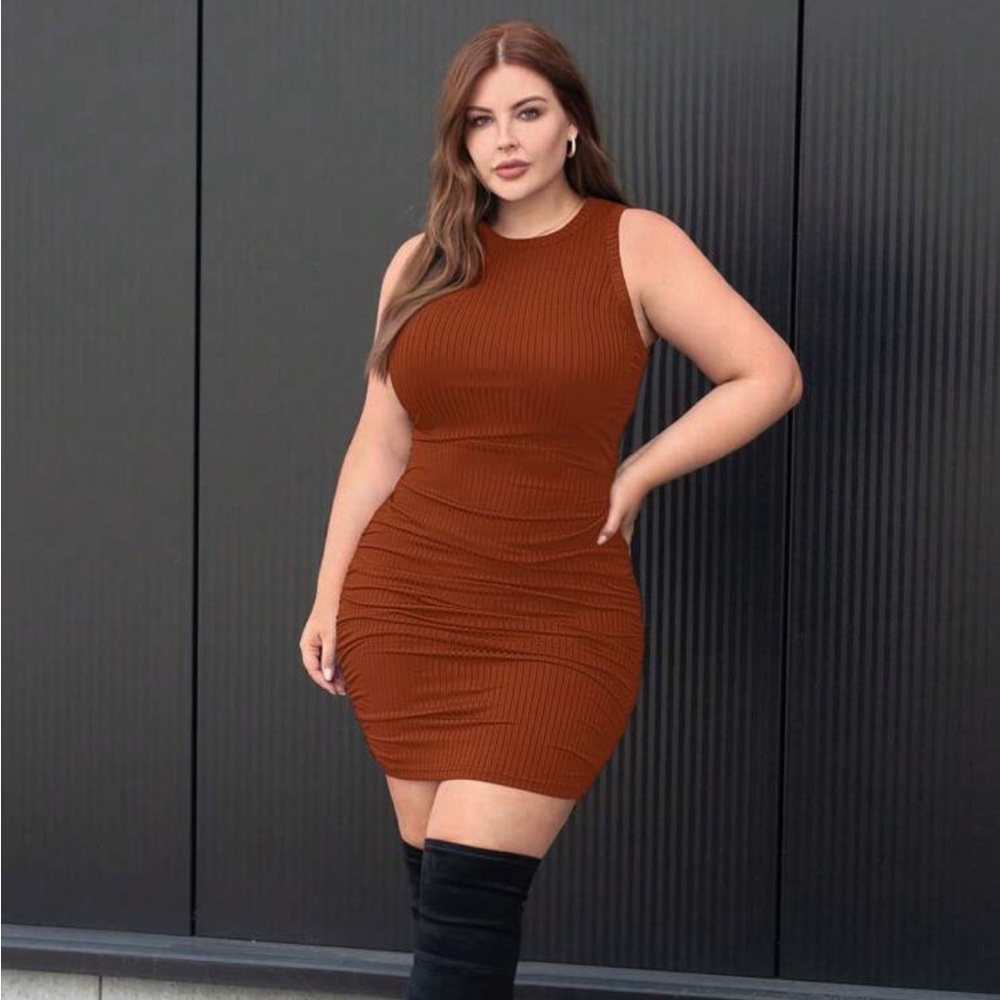 *NEW* SHEIN Elegant Brown Sleeveless Dress